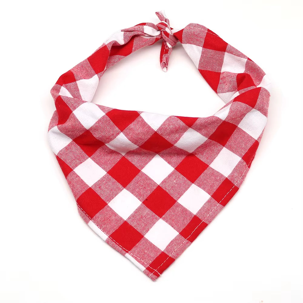 1 Pcs Large Plaid Bandana for Dag Thick Dog Pet Bandanas Scarf Winter Cotton Pet Supplies Dog Accessories Fashion Dog Bandanas