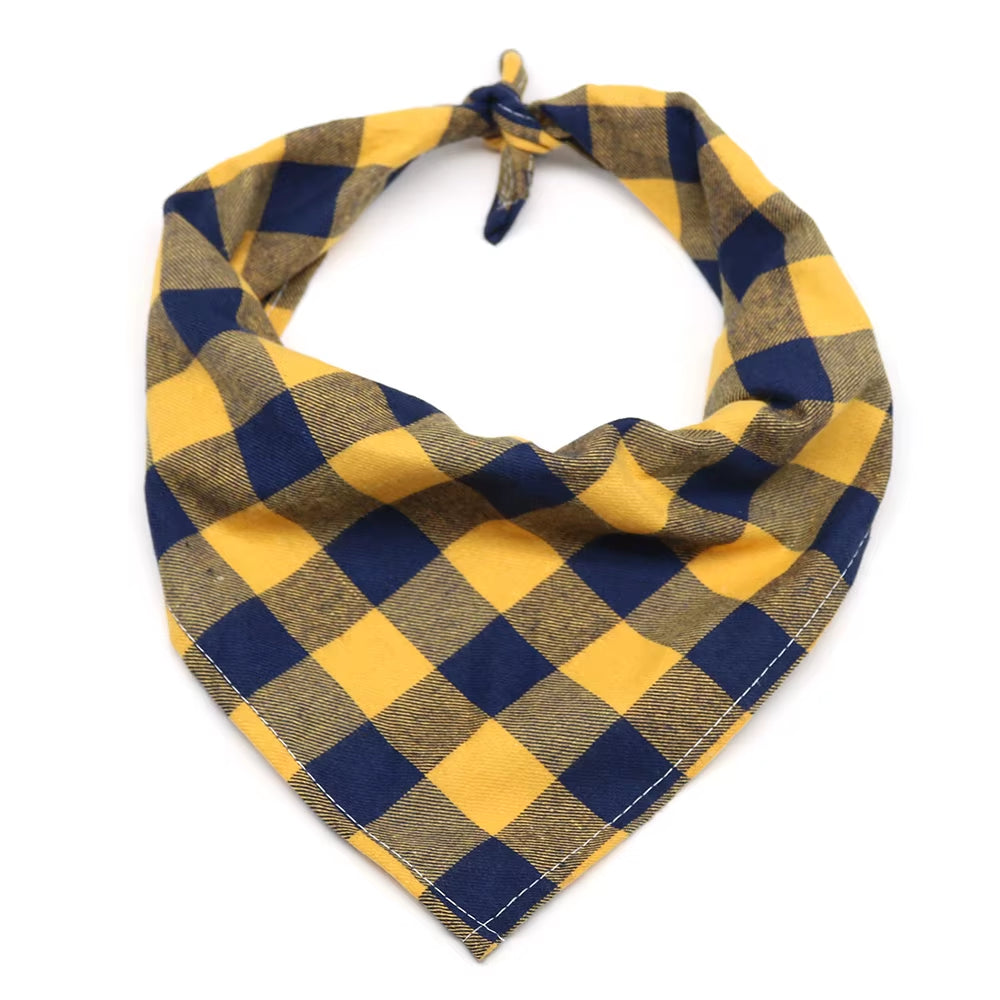 1 Pcs Large Plaid Bandana for Dag Thick Dog Pet Bandanas Scarf Winter Cotton Pet Supplies Dog Accessories Fashion Dog Bandanas