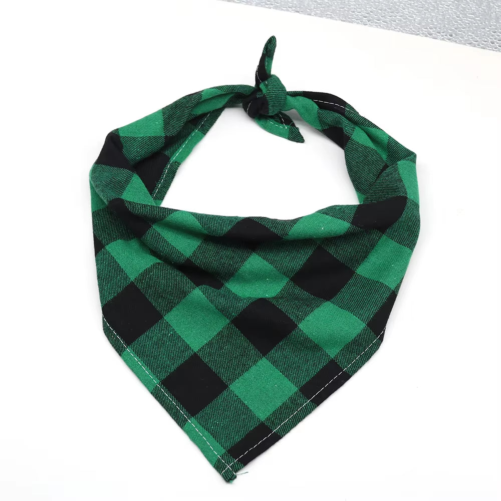 1 Pcs Large Plaid Bandana for Dag Thick Dog Pet Bandanas Scarf Winter Cotton Pet Supplies Dog Accessories Fashion Dog Bandanas