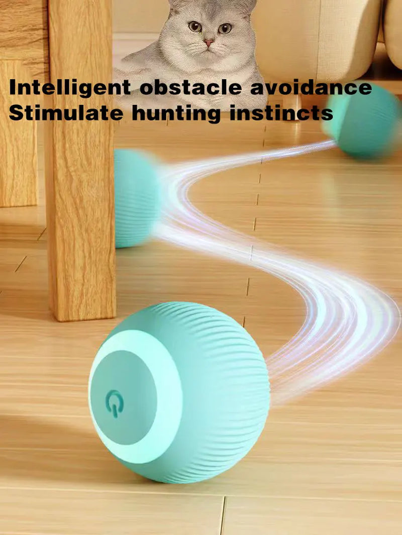 Electric Cat Ball Toys Automatic Rolling Smart Cat Toys Interactive for Cats Training Selfmoving Kitten Toys for Indoor Playing