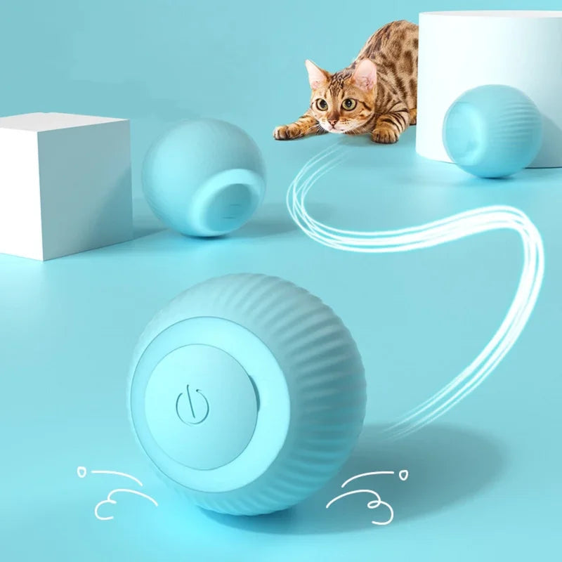 Electric Cat Ball Toys Automatic Rolling Smart Cat Toys Interactive for Cats Training Selfmoving Kitten Toys for Indoor Playing